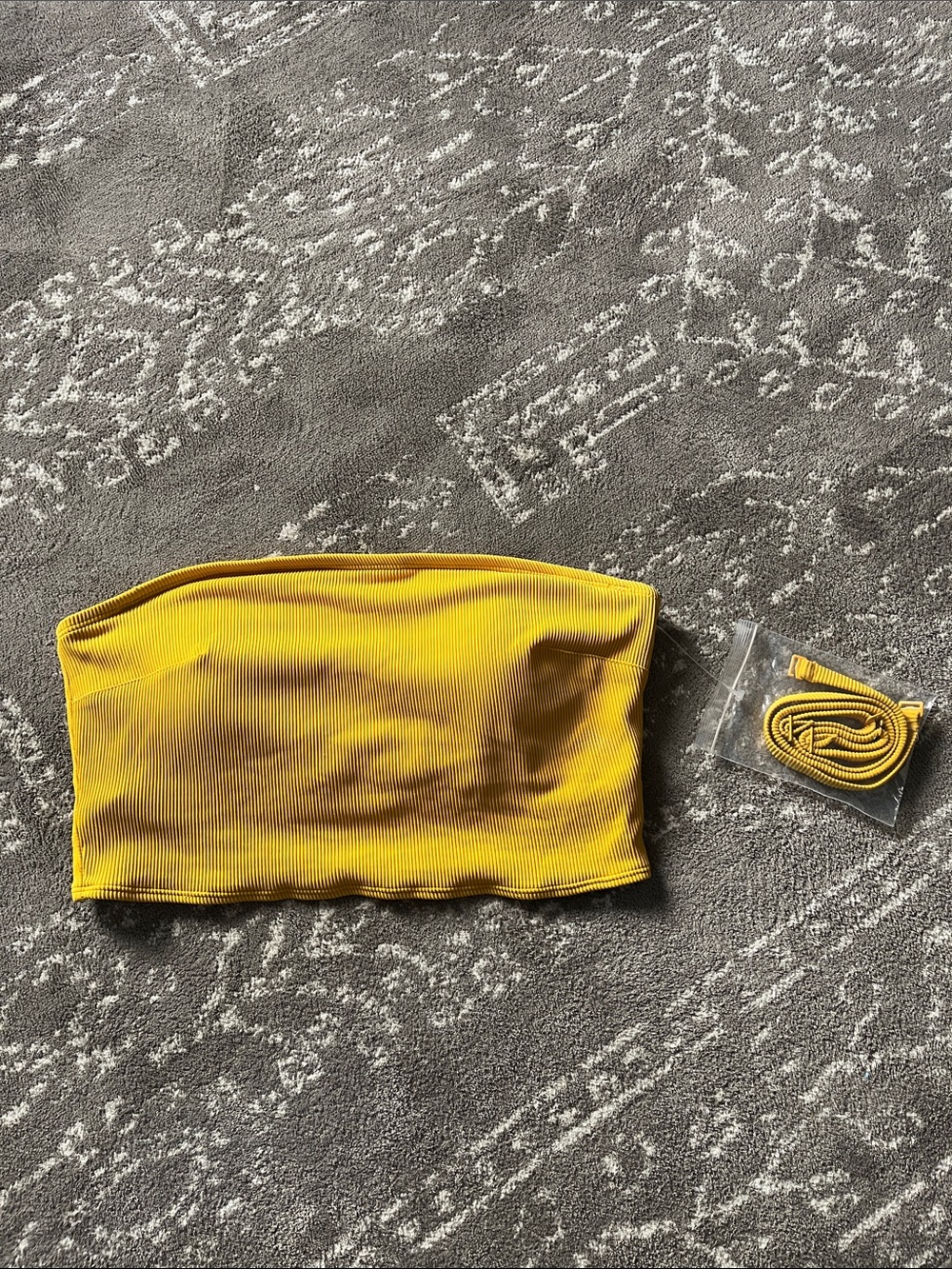 2/$10 aerie Bright Yellow Ribbed Bandeau Top